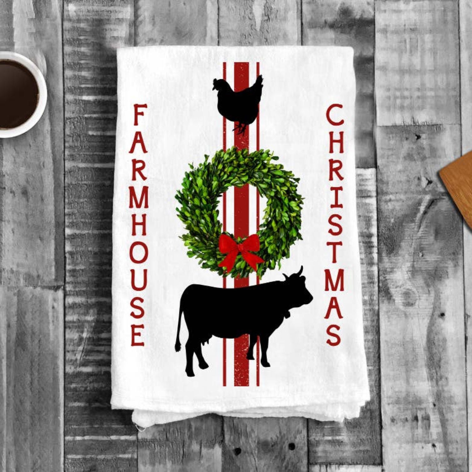 Farmhouse Kitchen Towels  Cow, Chicken, Sheep, Pig 