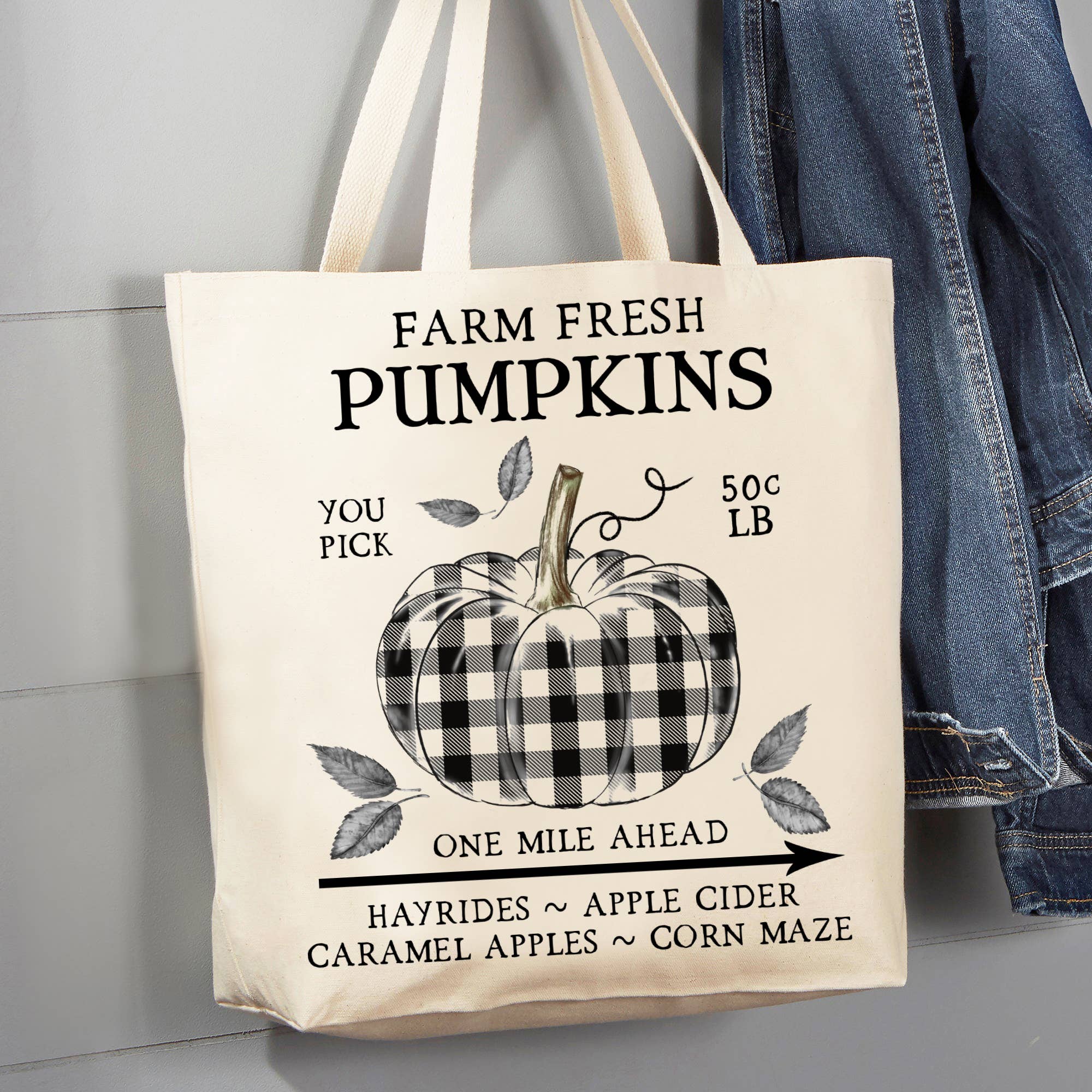 Plaid canvas cheap tote bags