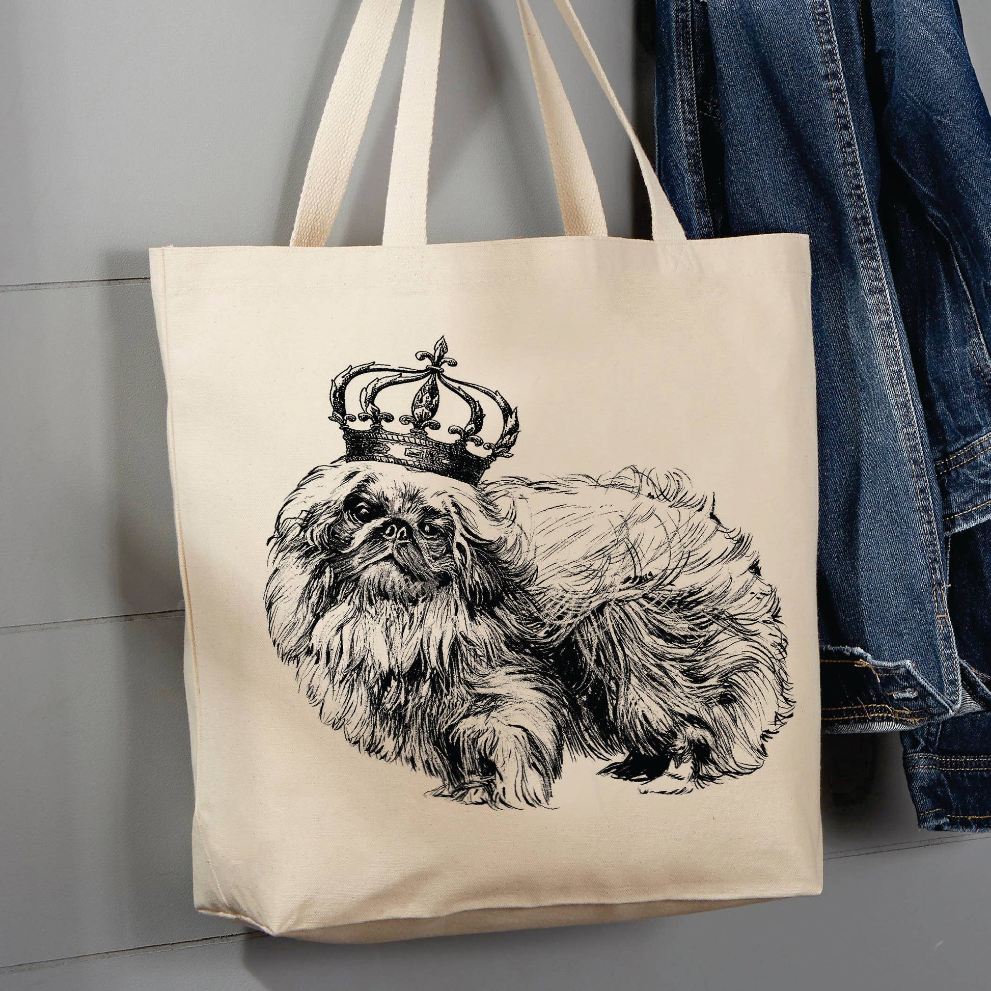 Pekingese Dog Crown, 12 oz  Tote Bag