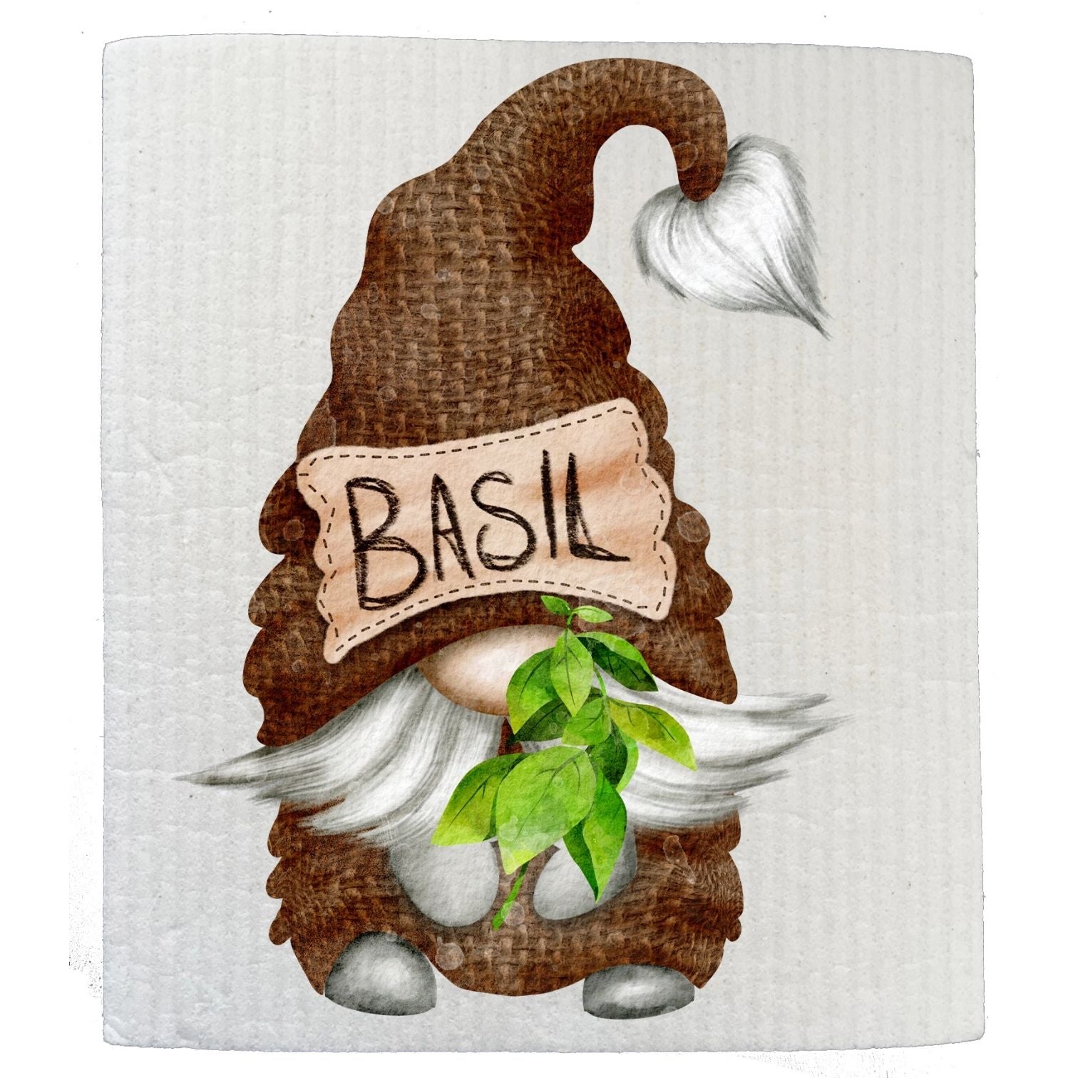 Gnome Herbs Basil Kitchen  SWEDISH DISH CLOTH | Jessy Lane