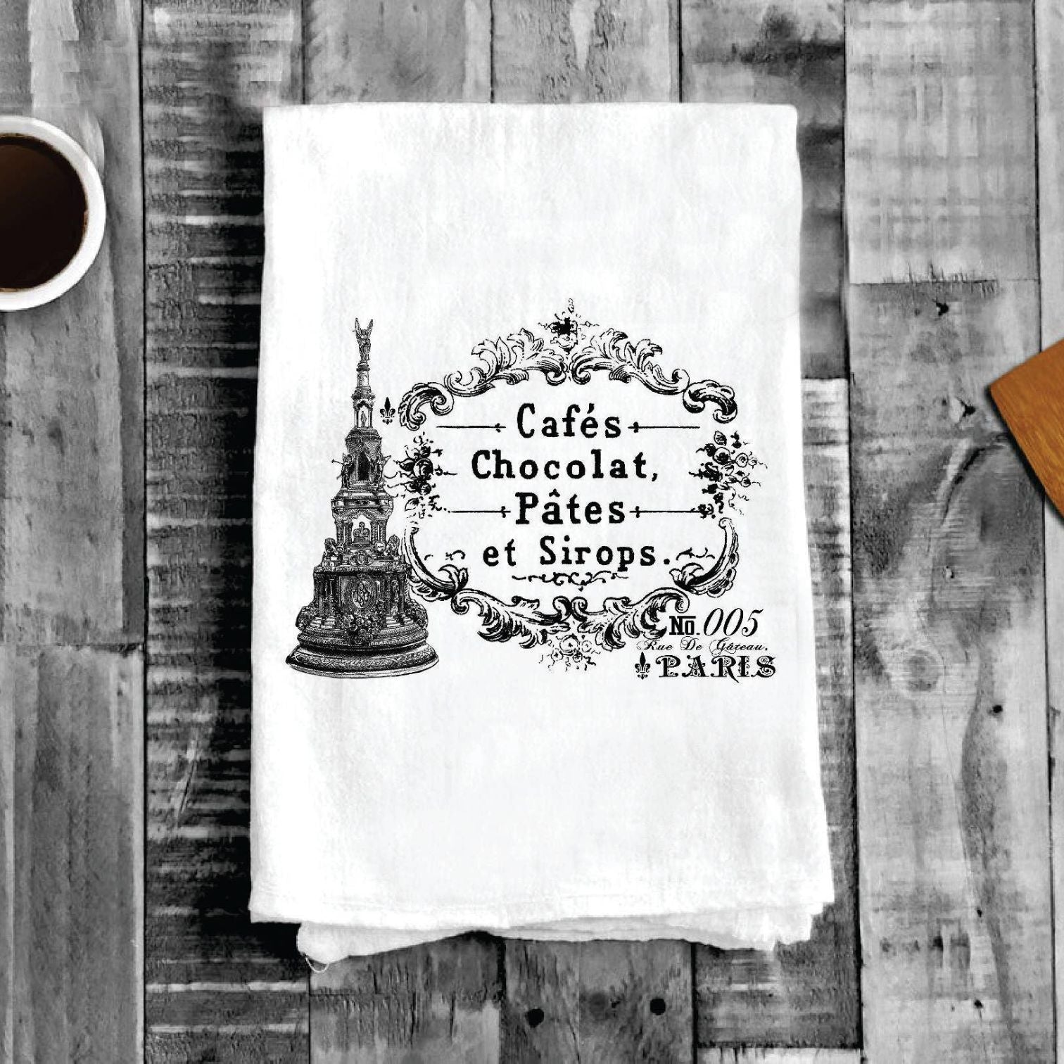 Cafes Chocolat Pates Paris, Cotton Tea Towels