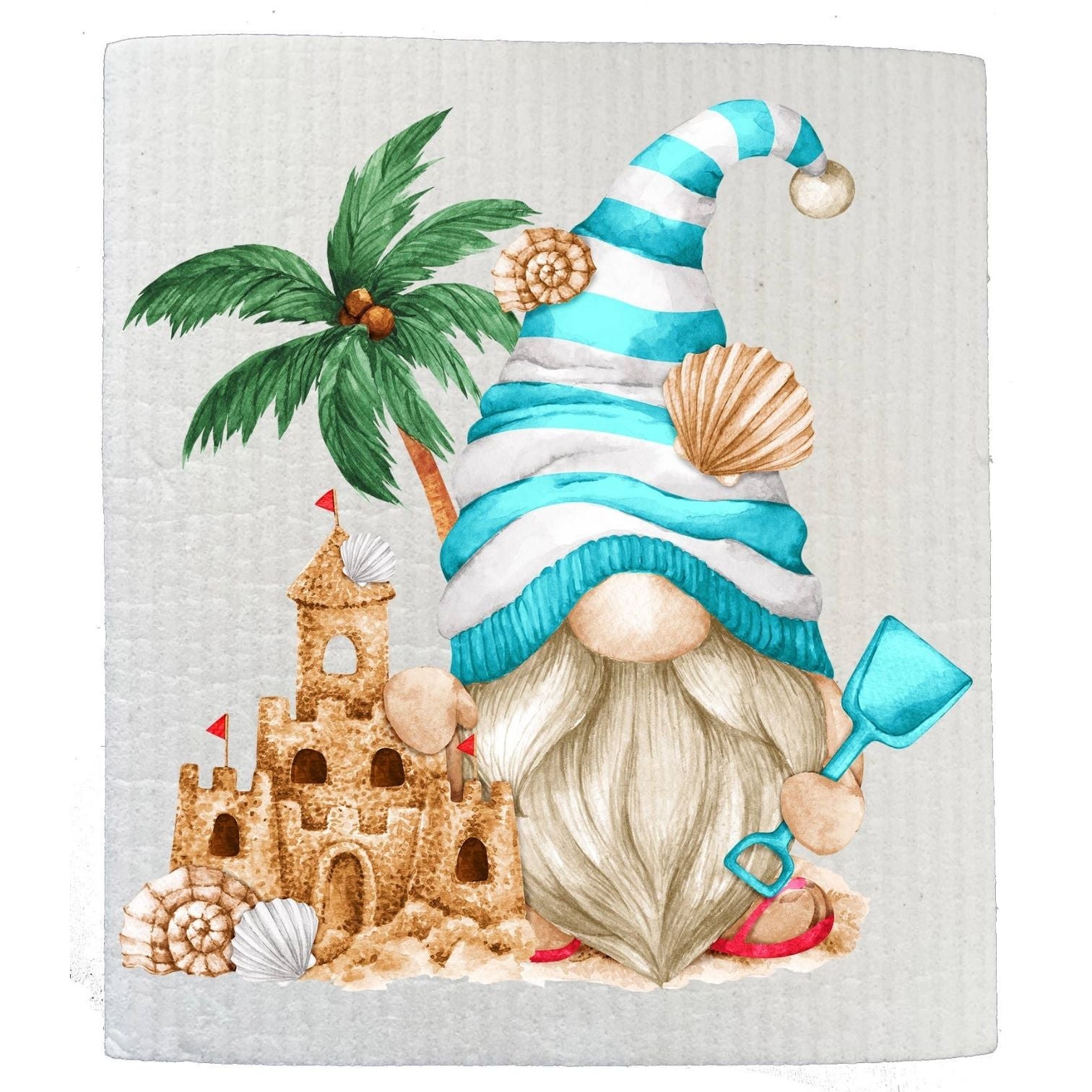 Beach Ocean Sand Gnome Kitchen SWEDISH DISH CLOTHS