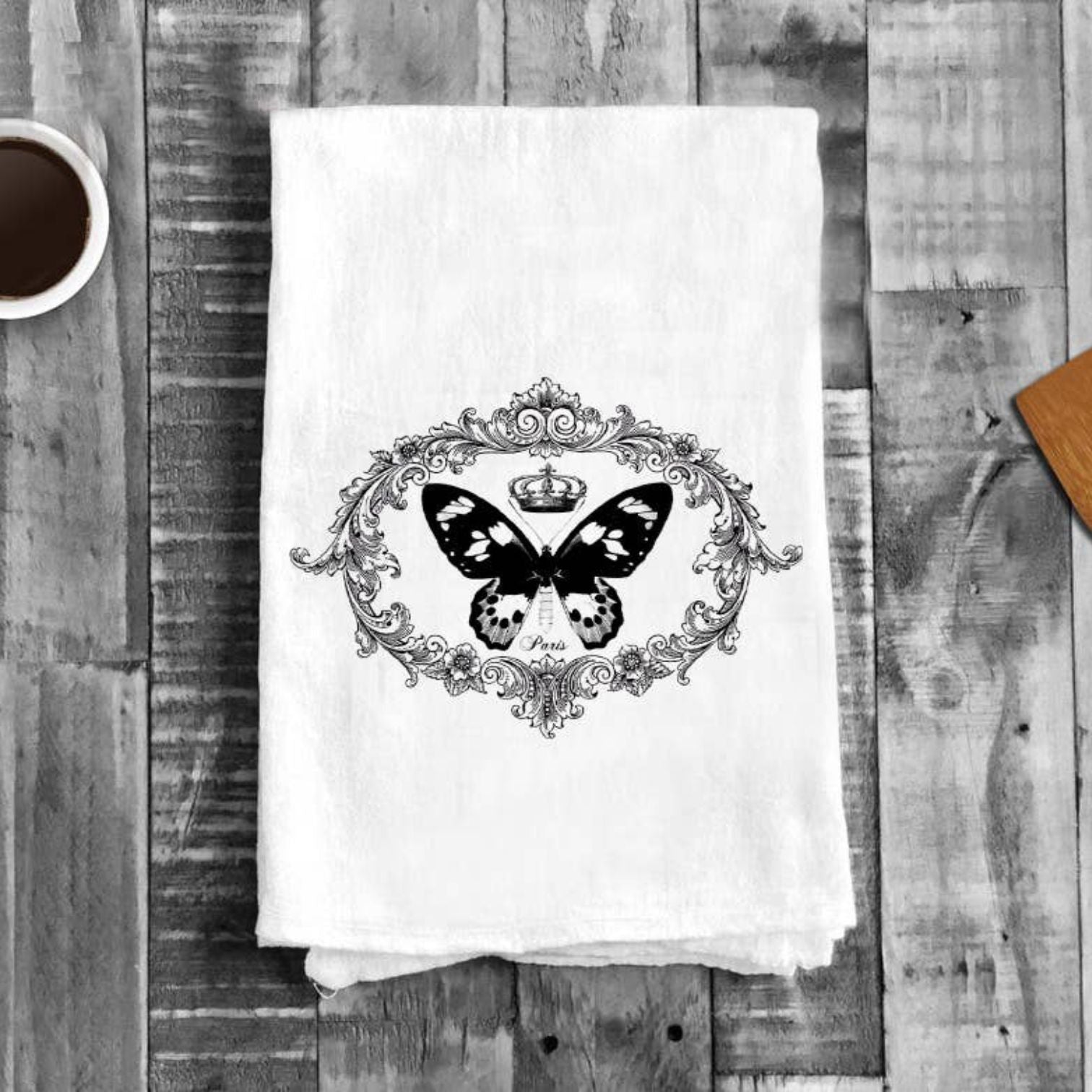 Butterfly Crown Wreath, Cotton Tea Towels