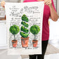 Vintage French Topiary Trees Cotton Kitchen Terry Cloth Towels