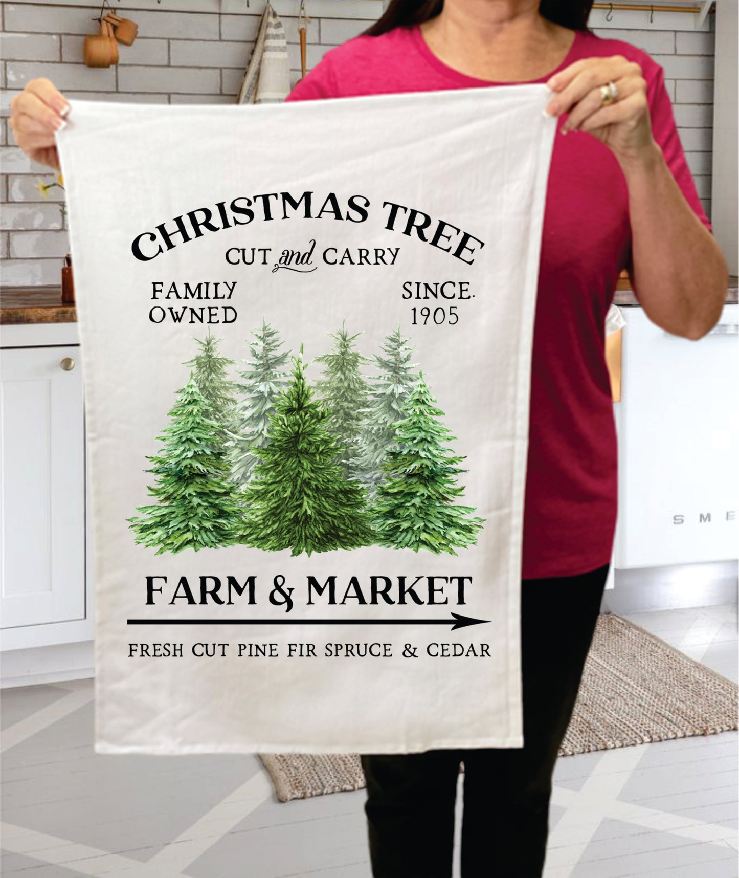 Farmhouse Christmas 3 Tiered Dish Cotton Terry Towels